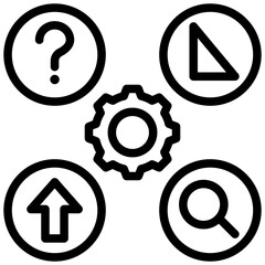 Dmaic Framework Outline Icon