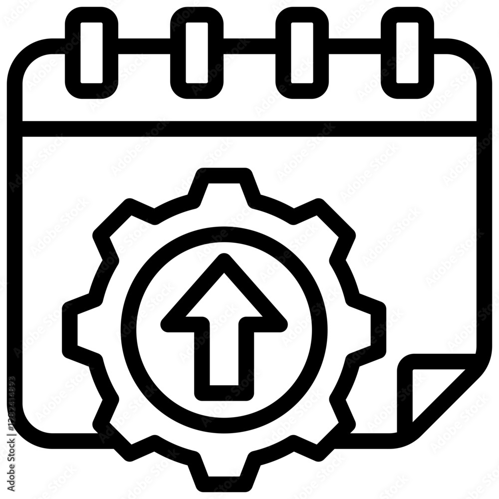 Poster kaizen event outline icon