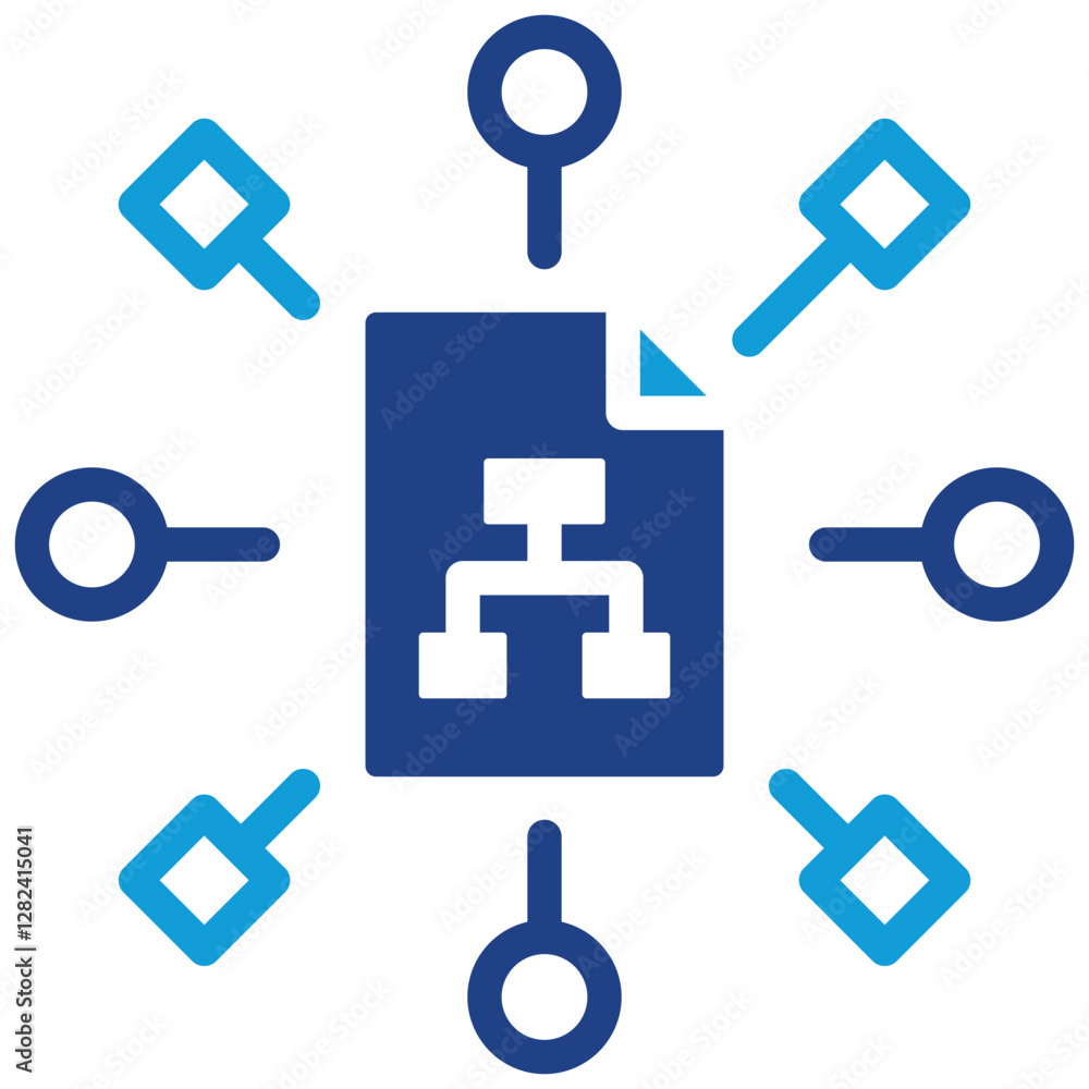 Poster Value Stream Mapping Dual Tone Icon