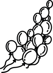 set of organic balloon vector outline