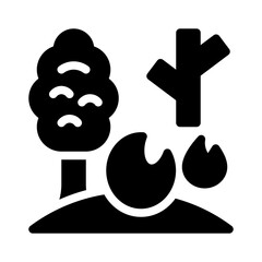 wildfires glyph icon