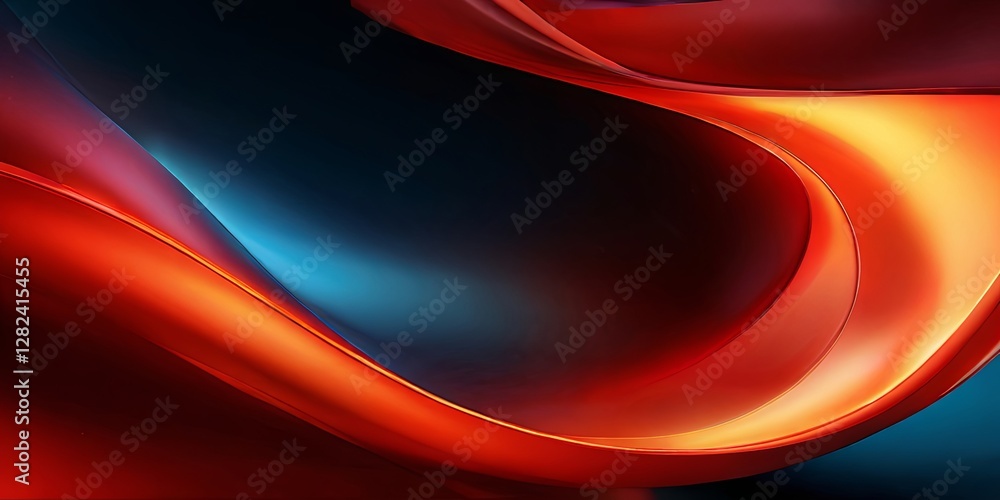 Poster a red and blue background with a red line