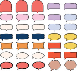 set of Bubble textbox vector shape 