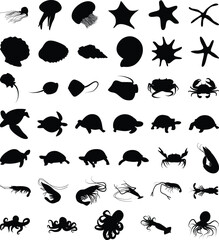 set of Black Living under the sea 