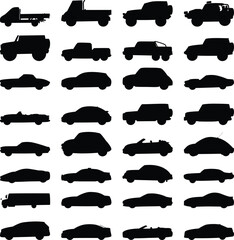 set of Car vector shape