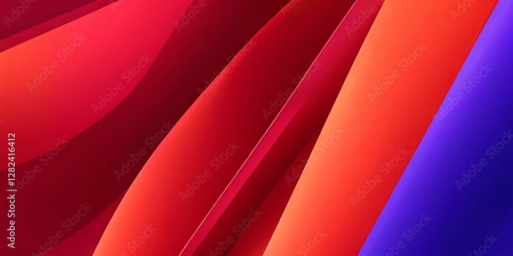 Poster a red and blue striped background with a red line