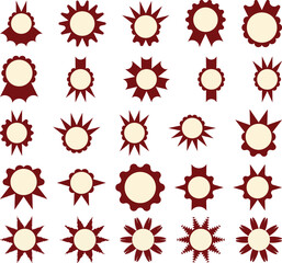 set of Circle reward textbox vector shape