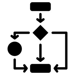 Process Mapping Solid Black Icon