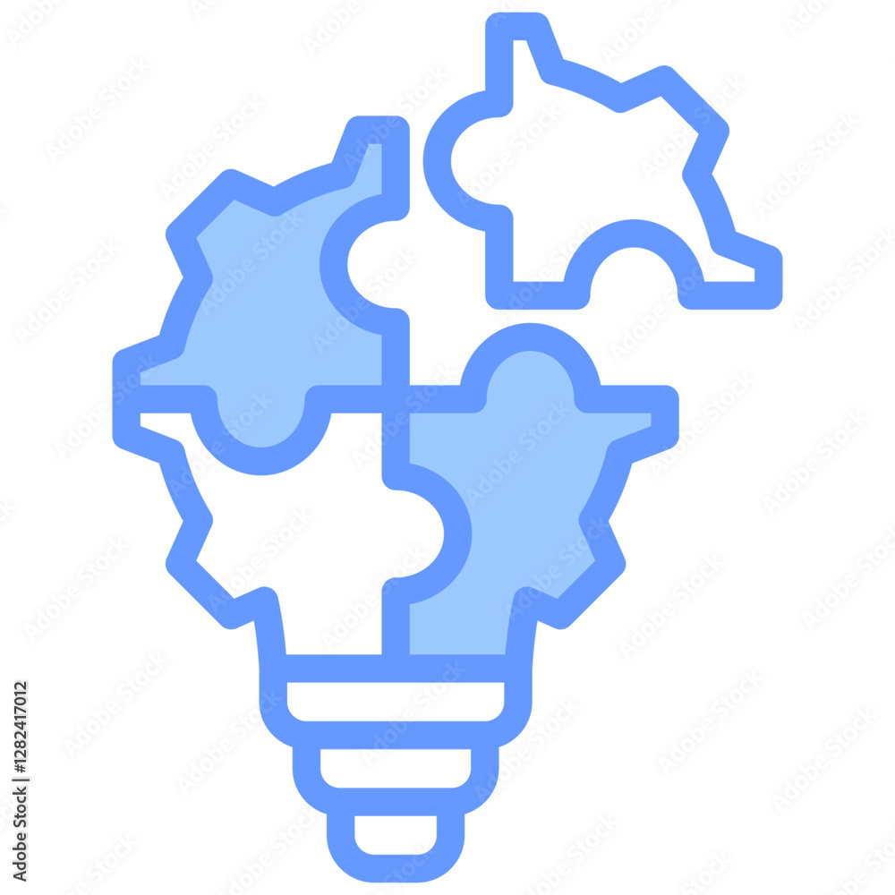 Poster Problem Solving Lineal Blue Icon