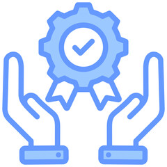 Quality Management Lineal Blue Icon