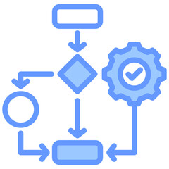 Obraz premium Lean Principle Lineal Blue Icon