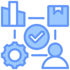 Fototapeta premium Sipoc Diagram Lineal Blue Icon