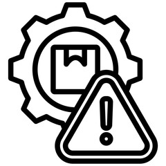 Supply Chain Risk Outline Icon