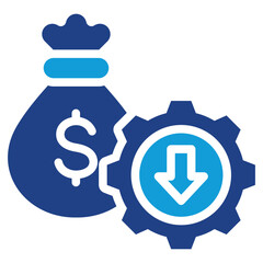 Cost Reduction Strategy Dual Tone Icon