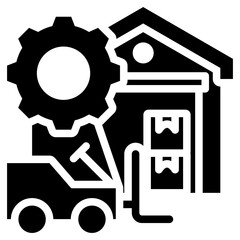 Warehouse Management Solid Black Icon
