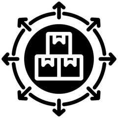 Distribution Solid Black Icon