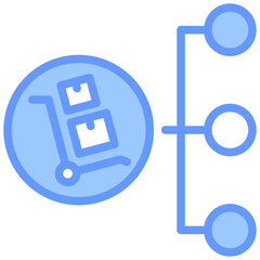 Procurement Planning Lineal Blue Icon