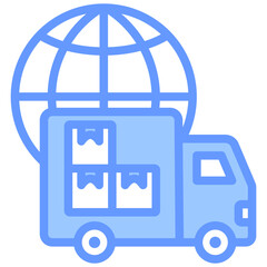 Logistics Lineal Blue Icon
