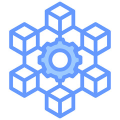 Fototapeta premium Supply Chain Management Lineal Blue Icon