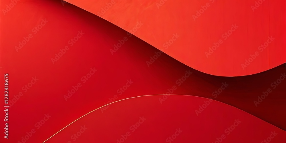 Poster A red background with a red line