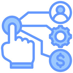 Resource Planning Lineal Blue Icon