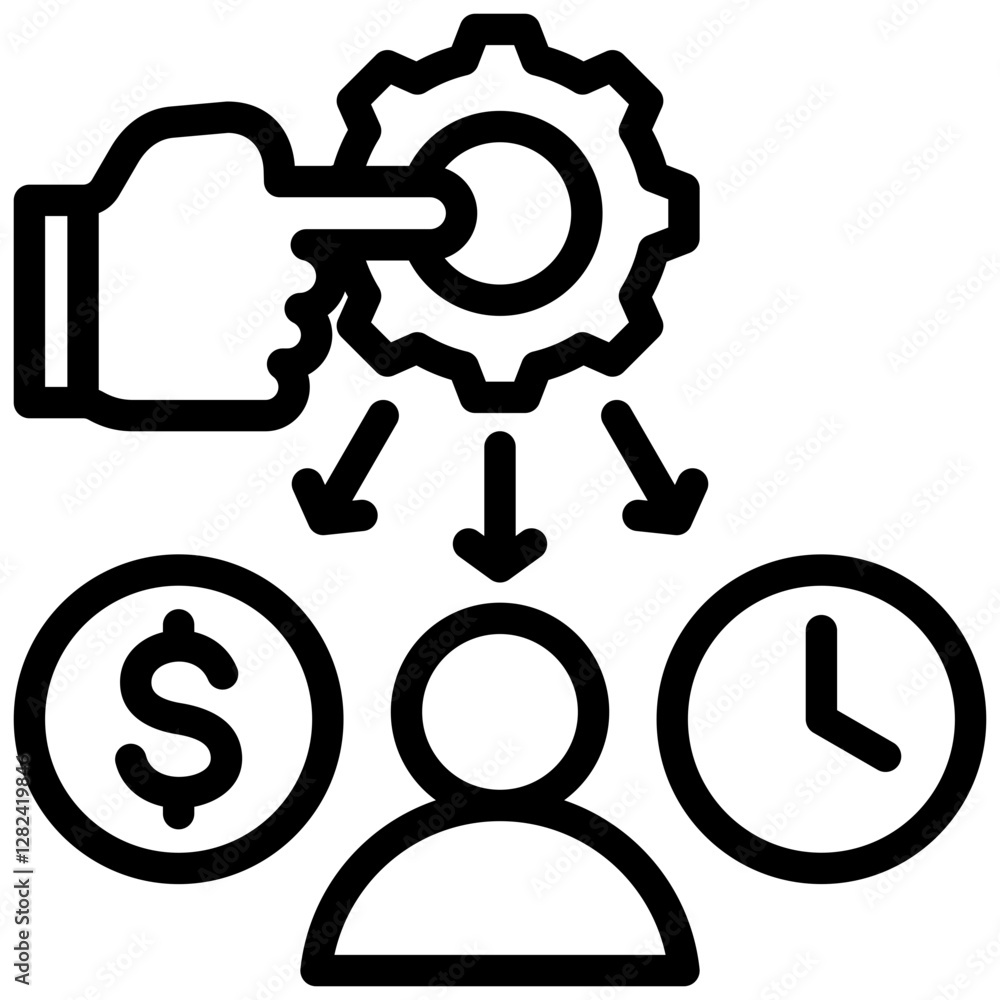Poster Resource Allocation Outline Icon