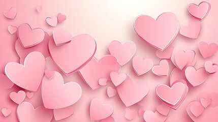 Pink hearts background design lovely romantic wallpaper