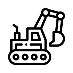 excavator line icon