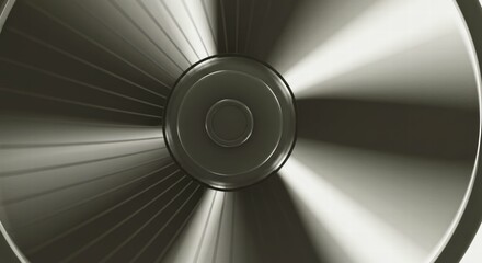 Close-up view of a turbine showcasing intricate design and motion.
