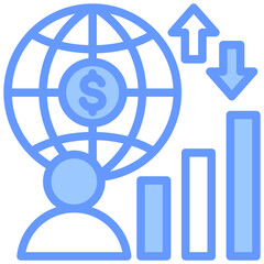 Economic Factor Lineal Blue Icon