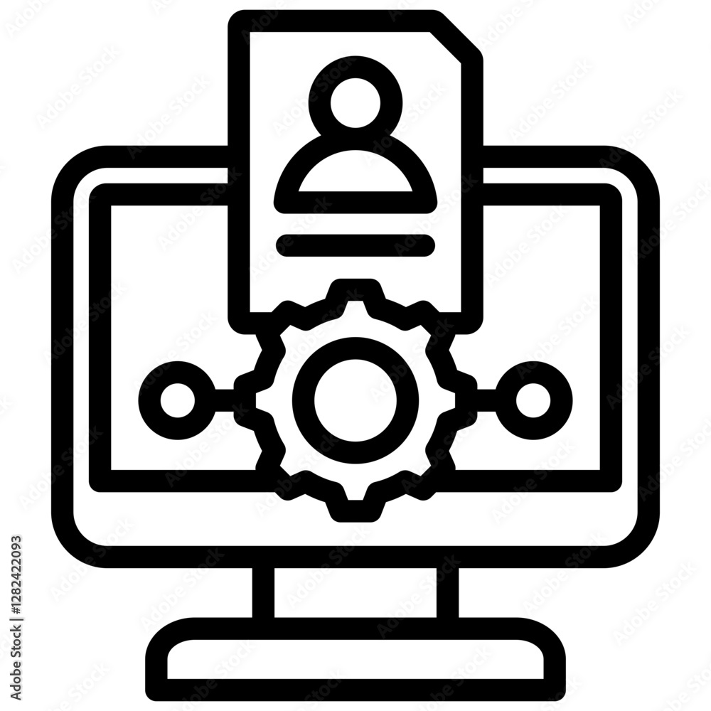 Poster applicant tracking system outline icon