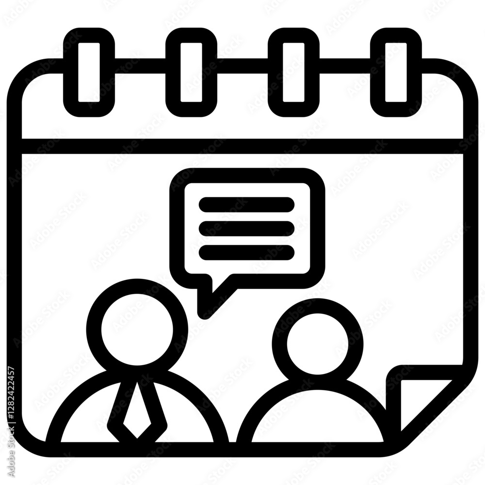 Poster interview scheduling outline icon