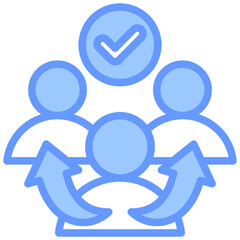 Employee Referral Lineal Blue Icon