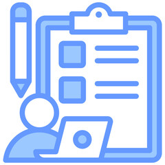 Pre Employment Testing Lineal Blue Icon