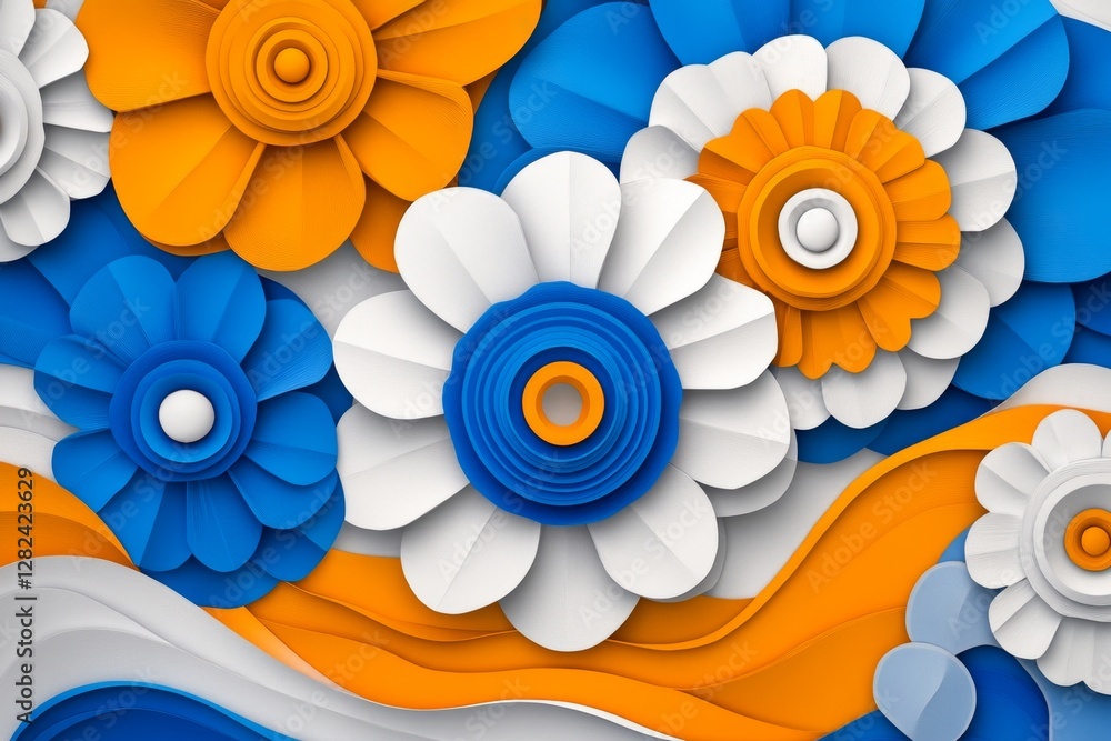 Poster intricate paper art depiction of big data technology and cyber security concepts in a modern abstrac