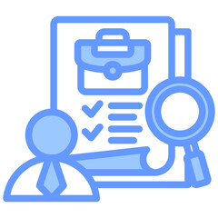 Job Fair Lineal Blue Icon