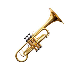 Fototapeta premium Beautiful Gold Trumpet Isolated on Black Background for Music Lovers