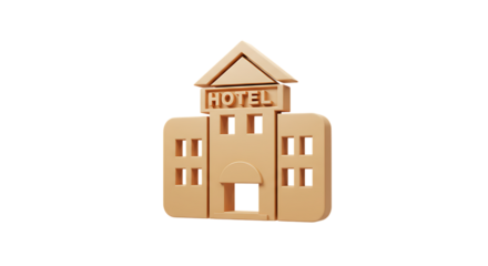 Hotel Building Icon For Travel and Accommodation