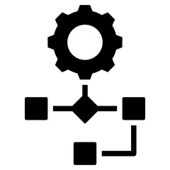 Process Mapping Solid Black Icon