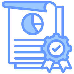 Quality Management System Lineal Blue Icon