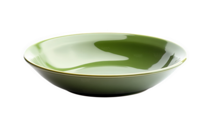 smooth. glossy green bowl with a subtle gold rim. designed for serving food or as a decorative piece its elegant shape and finish suggest it could be used for salads. pasta. or as a centerpiece in din