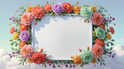 frame with flowers
