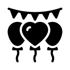 balloons glyph icon