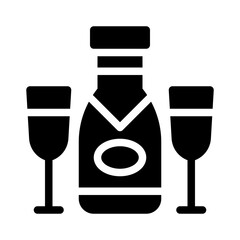 champagne glyph icon