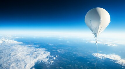 High-altitude weather balloon explores Venus, showcasing futuristic planetary probe technology and space exploration advancements.
