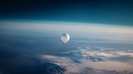 High-altitude weather balloon explores Venus, showcasing futuristic planetary probe technology and space exploration advancements.
