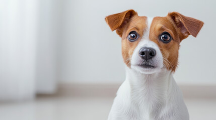 Adorable Small Dog with Bright Eyes and Unique Coat Coloration