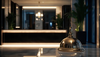 Luxury Hotel Reception Area with Service Bell