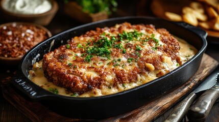 A classic comfort food dish with a crispy breadcrumb topping