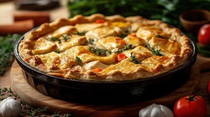 A potato pancake with a golden-brown crust and crispy edges